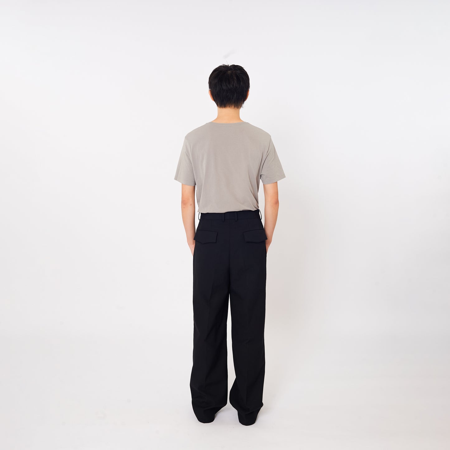 GABARDINE WOOL DOUBLE LAYERED TROUSERS