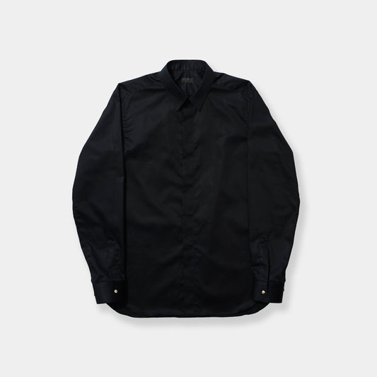 HANDMADE CLASSIC COLLAR DRESS SHIRT IN BLACK