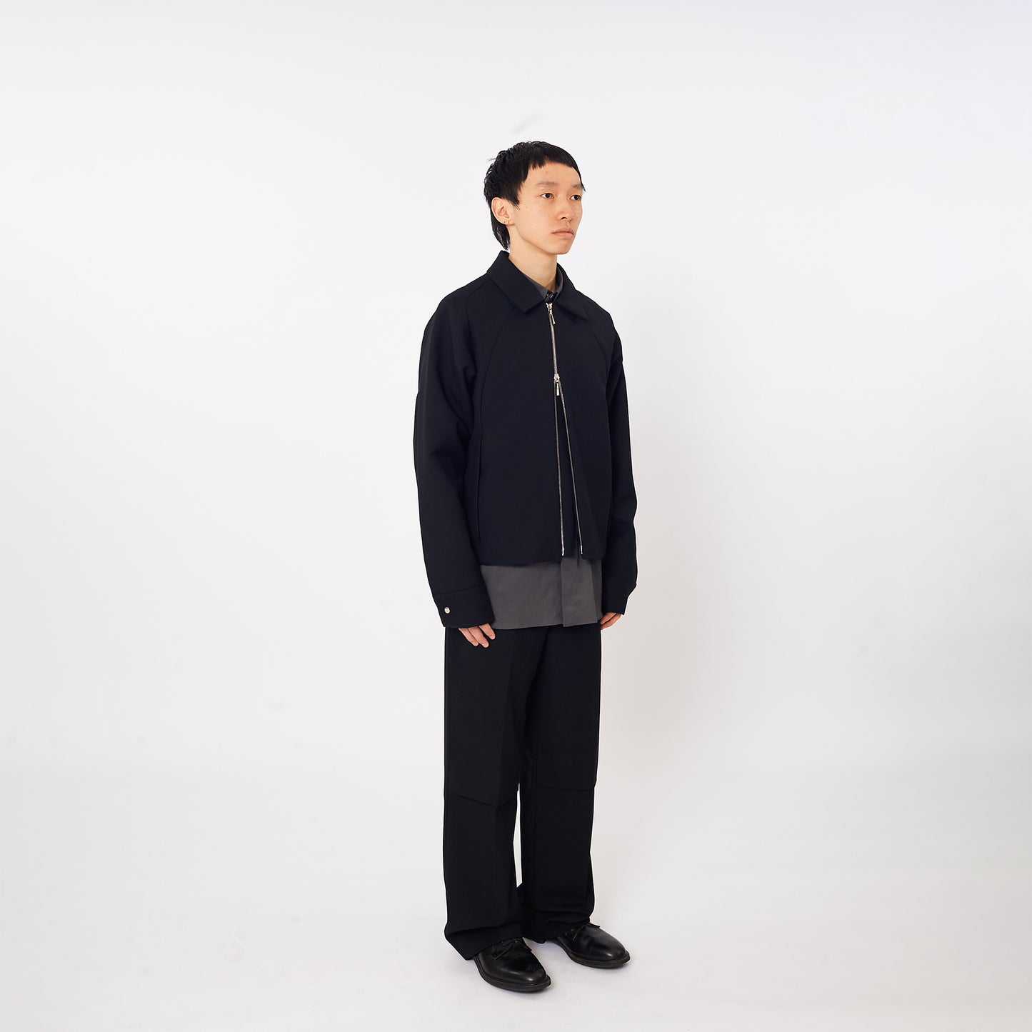 RAGLAN SLEEVE CROPPED WOOL JACKET