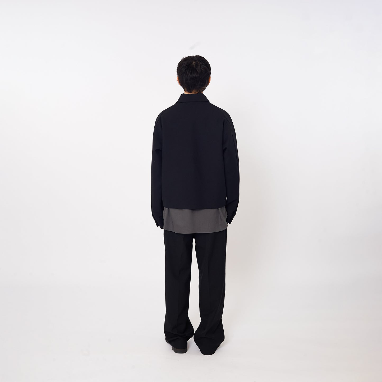 RAGLAN SLEEVE CROPPED WOOL JACKET