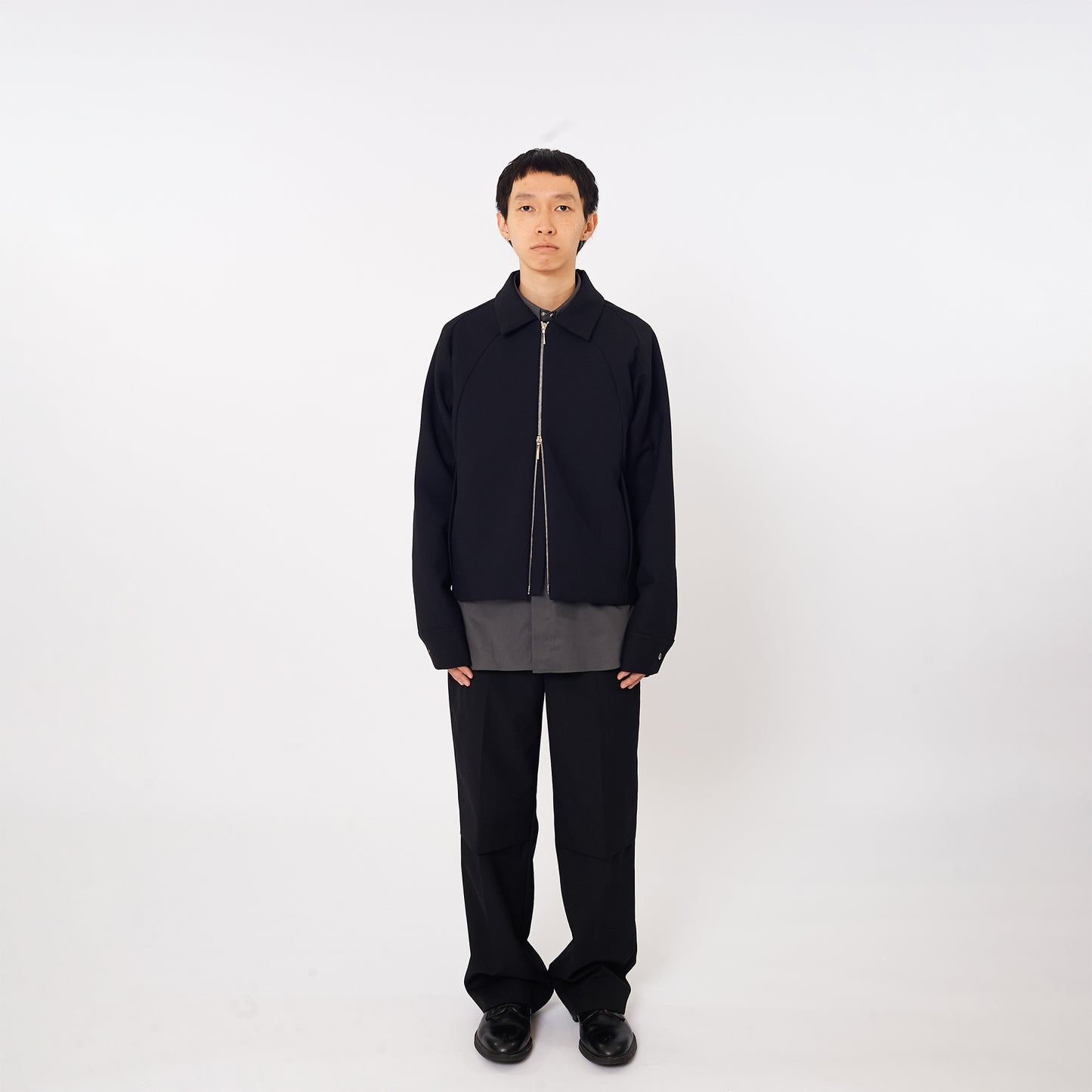 RAGLAN SLEEVE CROPPED WOOL JACKET